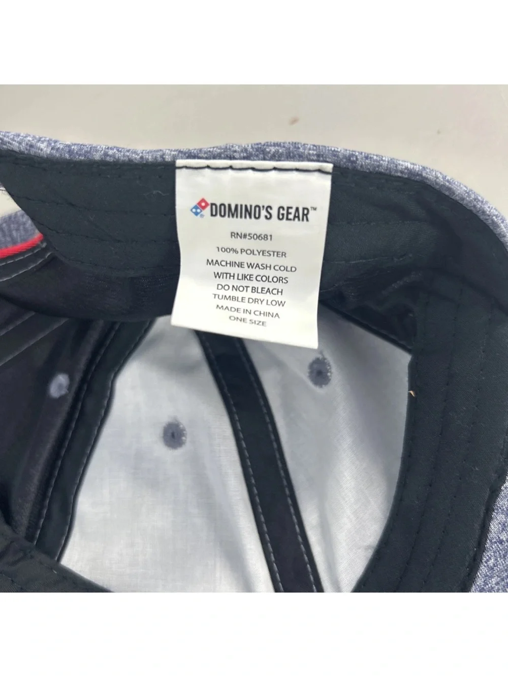 Domino’s Pizza Cap Hat Grey Domino’s Gear Adjustable Employee Reflective OSFM